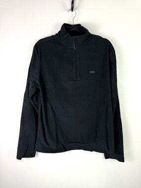 RAINS Addis Fleece Half Zip Black Mens Medium Pullover Minimal Techwear